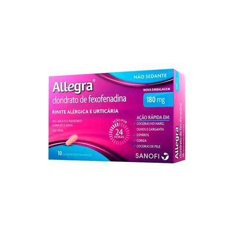 Antialérgico Allegra 180mg Com 10 Comprimidos Farmácias Unipreço