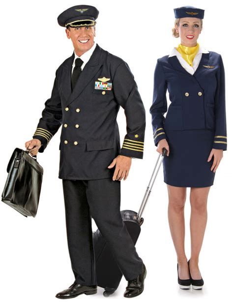 Costume Coppia Pilota E Hostess Per Adulto Costumi Coppiae Vestiti Di