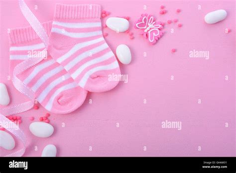 Its A Girl Pink Theme Baby Shower Or Nursery Background With Decorated