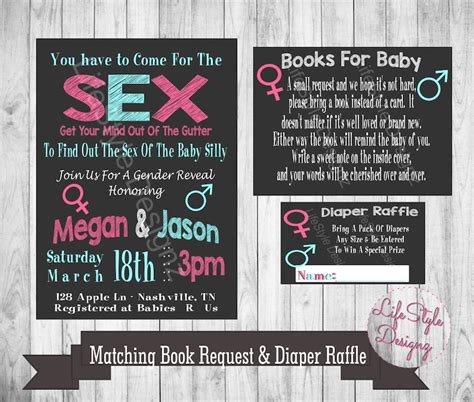 Gender Reveal Invitation Sex Party Lets Talk About Sex Etsy