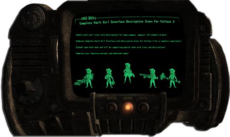 Complete Vault Girl Interface Descriptive Icons For Fallout 3 At