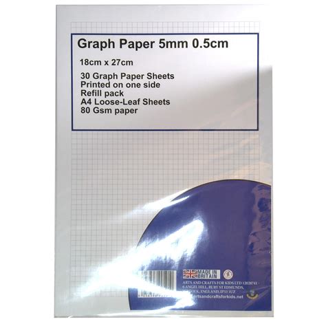 Buy Graph Paper 5mm 05cm 30 Graph Paper Sheets Printed On One Side