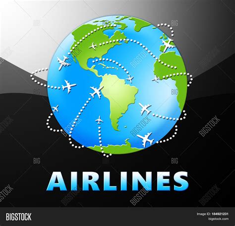 Airlines Globe Shows Image And Photo Free Trial Bigstock
