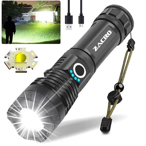 Zacro Rechargeable Led Flashlight 90000 High Lumens Super Bright