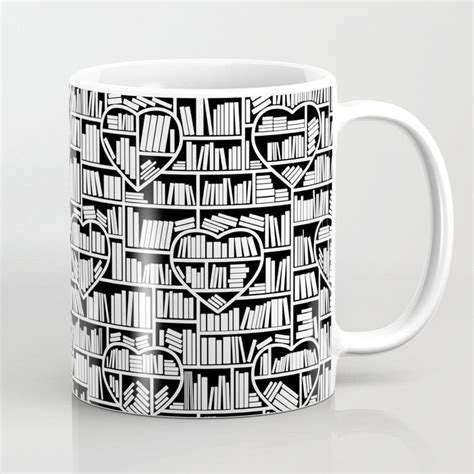book lover heart library pattern coffee mug by grandeduc society6 book books reading love