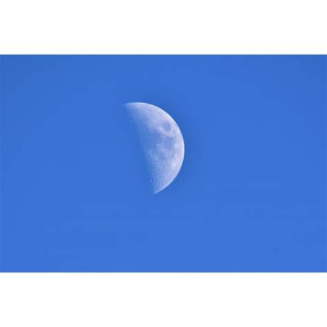 Space Mood Moon Blue Half Moon Sky Astronomy 20 Inch By 30 Inch