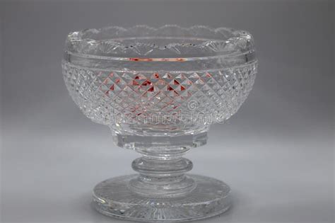 Vintage Crystal Footed Centerpiece Bowl Stock Image Image Of Cuts