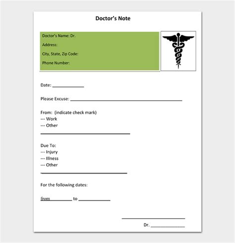 Free Doctor Note Excuse Templates Templatelab Ms Word Apple Pages Google Docs Free Premium