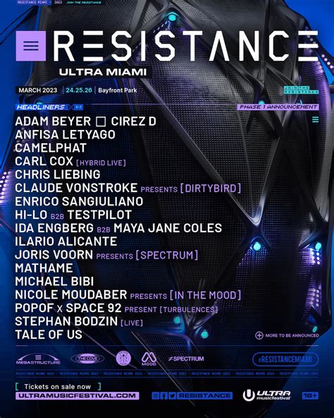 ultra music festival unveils resistance phase 1 lineup featuring house and techno heavyweight
