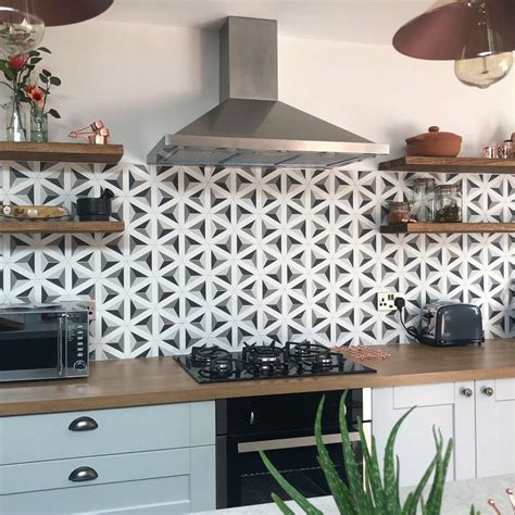 Tile flooring in the kitchen. Sean's Geometric Kitchen Transformation: Customer Style ...