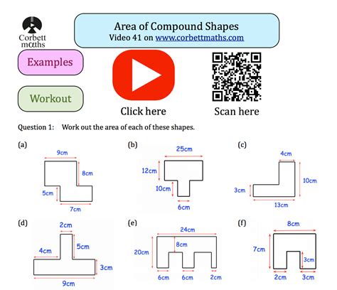 area  compound shapes textbook exercise corbettmaths