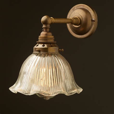 Antique Brass Straight Arm Wall Sconce Shade