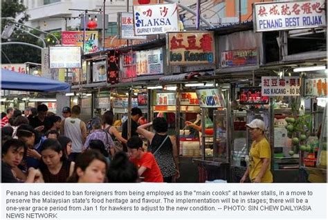 If Only Singaporeans Stopped to Think: Penang bans foreign cooks at