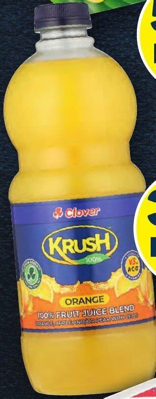 Clover Krush 100 Fruit Juice Blend Assorted 15 Litre Each Offer At Pick N Pay