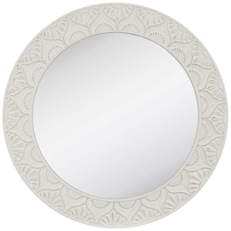 Distressed White Carved Wood Wall Mirror | Hobby Lobby | 2076073