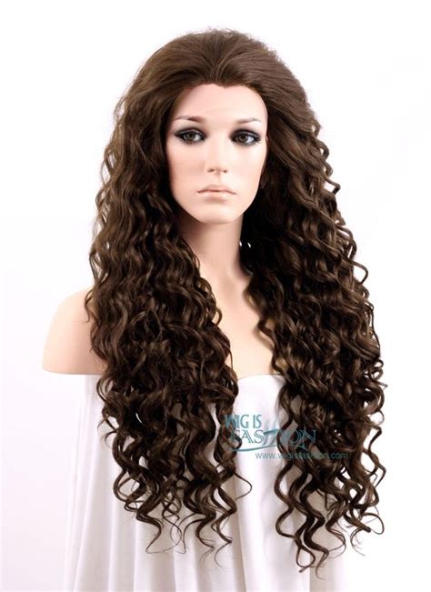 Brunette Spiral Curly Lace Front Synthetic Wig Lf169 Long Hair Wigs