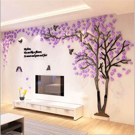 3d Arcylic Tree Wall Sticker Room Decal Mural Art Parlor Tv Wall Home