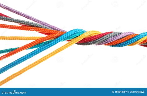 Twisted Colorful Ropes Isolated Unity Concept Stock Image Image Of