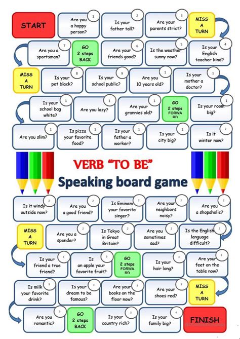 Verb To Be Speaking Boardgame English Esl Worksheets English