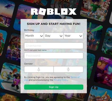 Roblox Sign Up Form In 2020 Roblox Sign Up Roblox Policy Signs