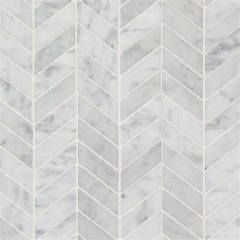 Bianco Carrara Chevron 1x3 Mosaic Artistic Tile Chevron Tile Bianco