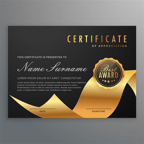 Luxury Certificate Of Diploma With Golden Ribbon Download Free Vector