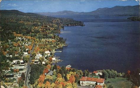 Aerial View Looking North From Lake George Village New York
