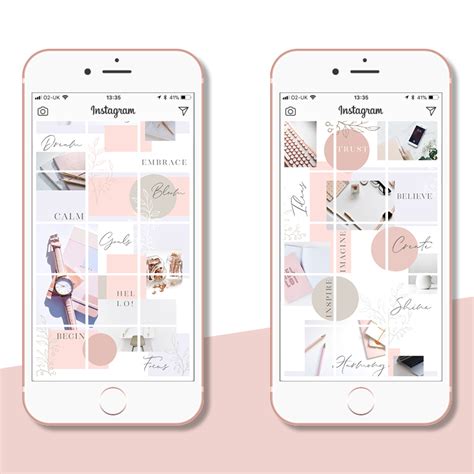 Designer feed layout for instagram. Vol 1 Puzzle Grid for Instagram: Blush Delicates - Vicki ...