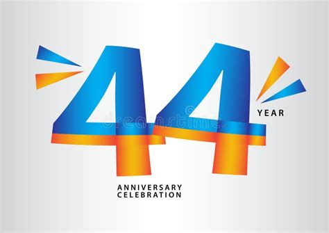 44 Year Anniversary Celebration Logotype Vector 44 Number Design 44th