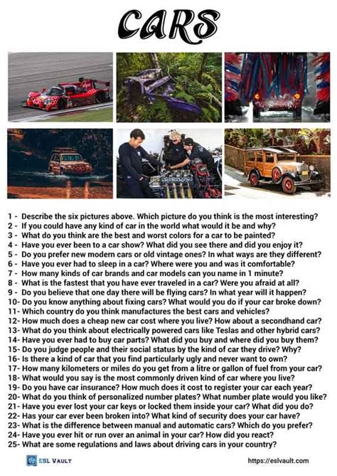 25 Cool Cars Conversation Questions Esl Vault