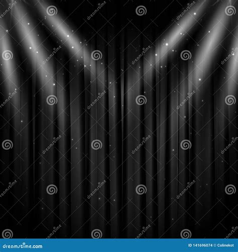 Black Stage Curtain Background Stock Vector Illustration Of Drama