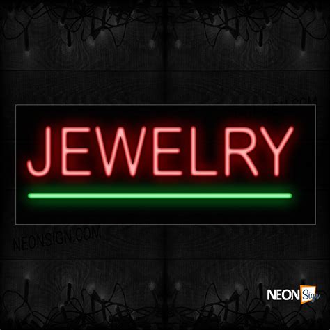 Jewelry With Green Underline Neon Sign