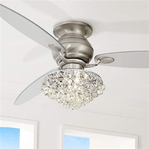 We carry a wide selection of indoor ceiling fans, covered porch and outdoor ceiling fans, and industrial. 60" Spyder Brushed Nickel Crystal Hugger LED Ceiling Fan ...