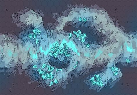 Deserted desert dungeon battle map. Luminescent Cave - 2-Minute Tabletop