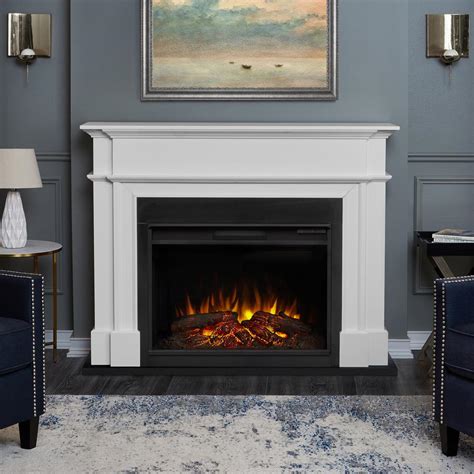 Modern electric fireplaces feature realistic flames that have been able to simulate the charm of robust crackling flames in amazing fashion. Real Flame Harlan Grand 55 in. Electric Fireplace in White ...