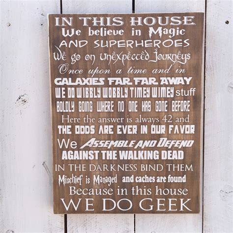 In This House We Do Geek Customize Wooden Sign By Scrapaliciousaz