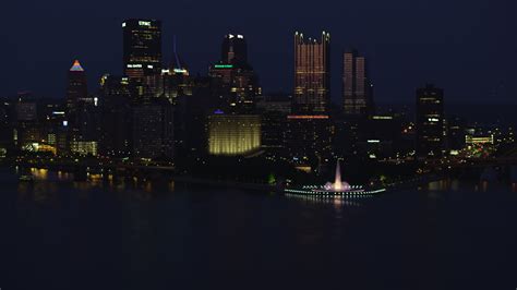 4k Stock Footage Aerial Video Of Downtown Pittsburgh Skyscrapers And