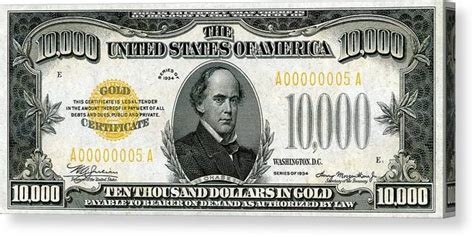 Us Ten Thousand Dollar Bill 1934 10000 Usd Treasury