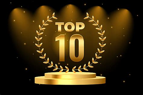 Top 10 Award Vector Png Images Top 10 Award Background In Golden With