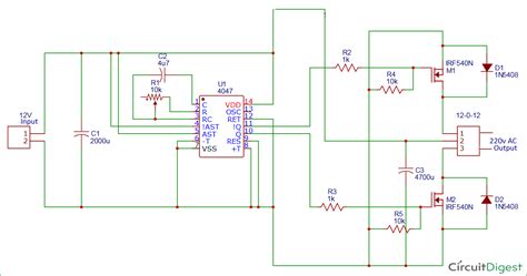 How To Make Inverter 12v 220v Simple Circuit Diagram Wiring Draw And