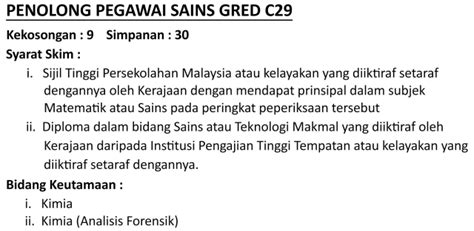 Artikel ini khas untuk bantu anda buat persiapan exam. Jawatan Kosong Jabatan Kimia Malaysia - Tarikh Tutup 09 ...