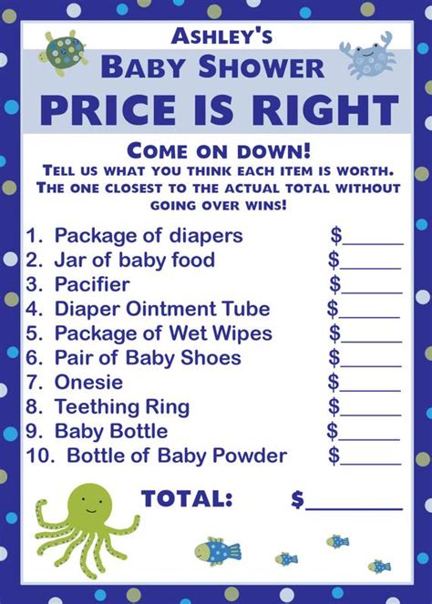 The game is easy to organize and guarantees everyone tons of fun. 24 Baby Shower Price is Right Game Cards UNDER THE by ...