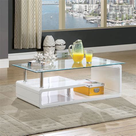 Frank Contemporary White Coffee Table By Foa White Furniture Of
