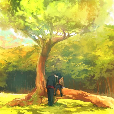 Anime Boy And Anime Girl Under Tree Anime Love Kiss Pictures Girl