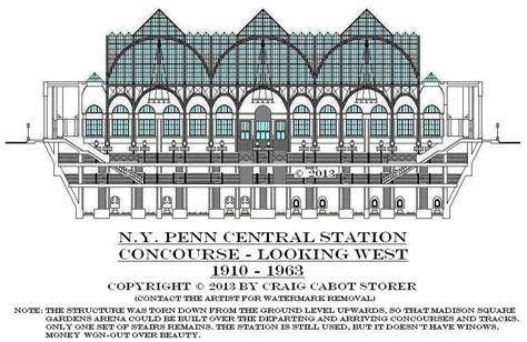 Cut A Way Drawing I Drew Of Old New York Penn Central Station