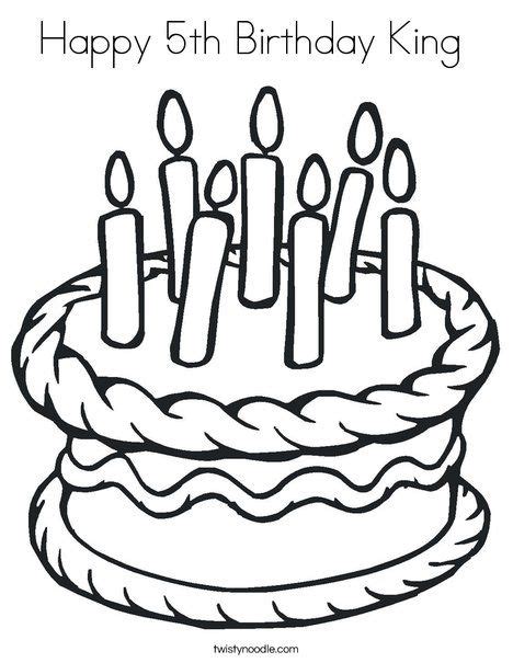 See if your child can figure out as she colors in this fun birthday scene. Cake with 7 candles Coloring Page | Happy 5th birthday ...