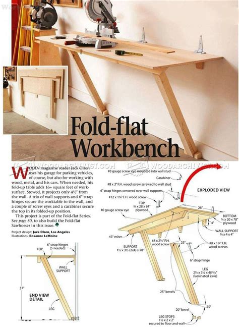 Fold Down Workbench Plans Workshop Solutions Projects Tips And