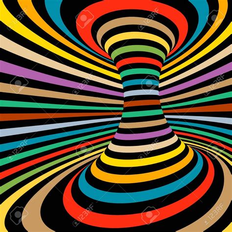 Colorful Vector Op Art Pattern Illusion Art Optical Illusions Art