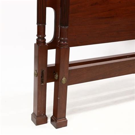 This is a hand carved mahogany wood canopy bed, it has a deep mahogany stain on it and is very heavily carved. Reid Classics, Queen Size Federal Style Mahogany Tall Post ...