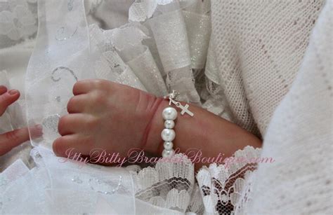 Sterling Silver Cross Baptism Gift Baby Keepsake Bracelet Etsy